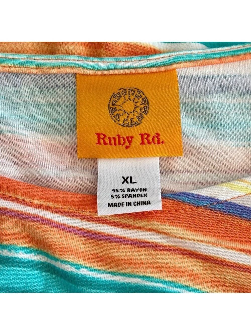 Ruby Rd Multicolor Stripe Blouse XL - Picture 9 of 10